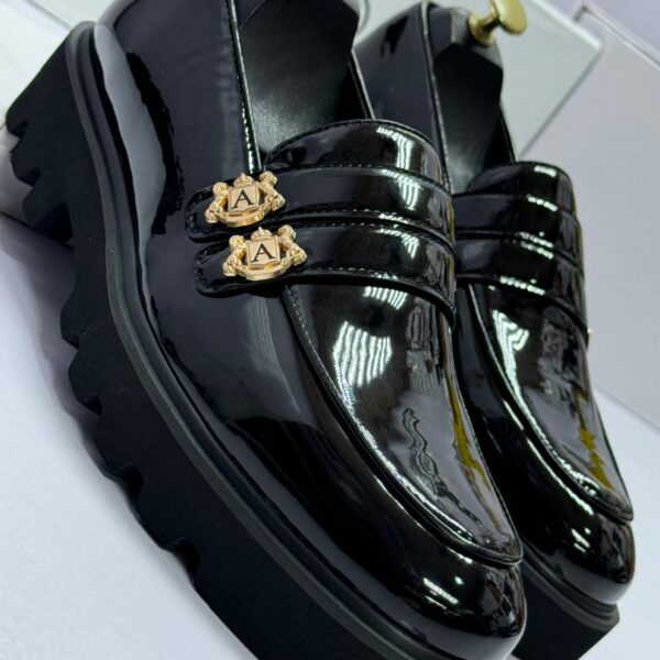 Angelo Ruffo Men’s Black Leather Flat Shoes