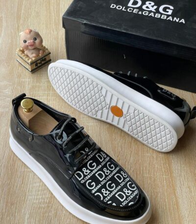 Dolce & Gabbana Men’s Glossy Leather Sneakers