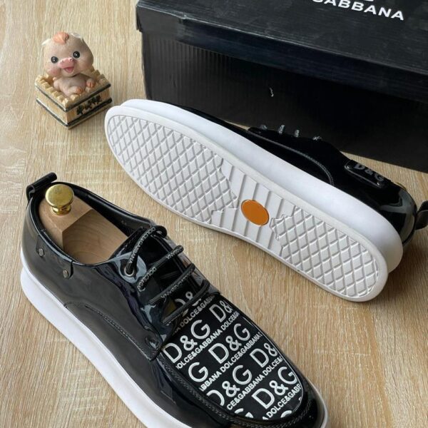 Dolce & Gabbana Men’s Glossy Leather Sneakers