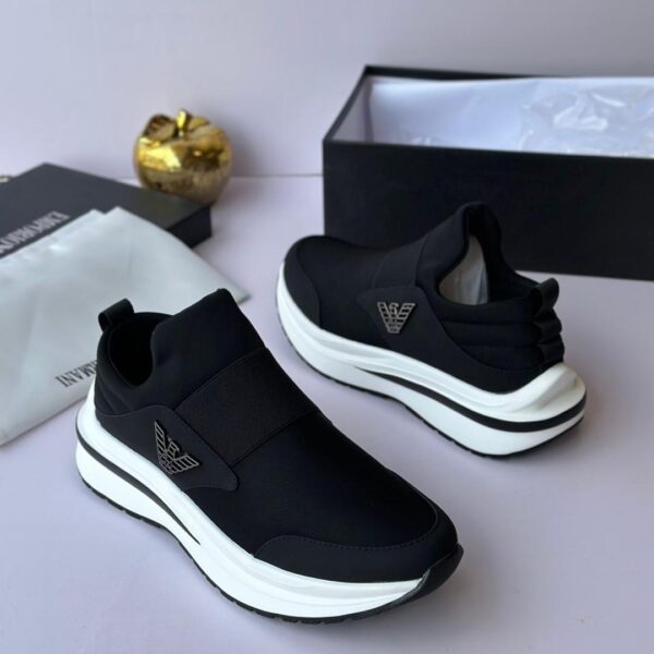 Emporio Armani Black Slip-On Sneakers