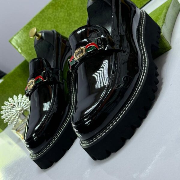 Gucci Black Patent Leather Chunky Loafers
