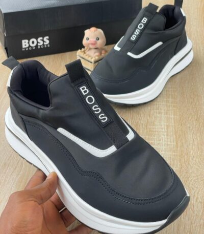 Men’s Black Boss-Style Slip-On Sneakers