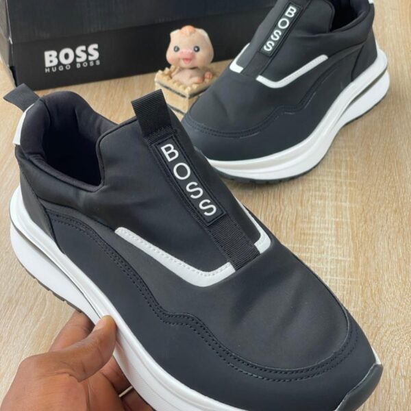 Men’s Black Boss-Style Slip-On Sneakers