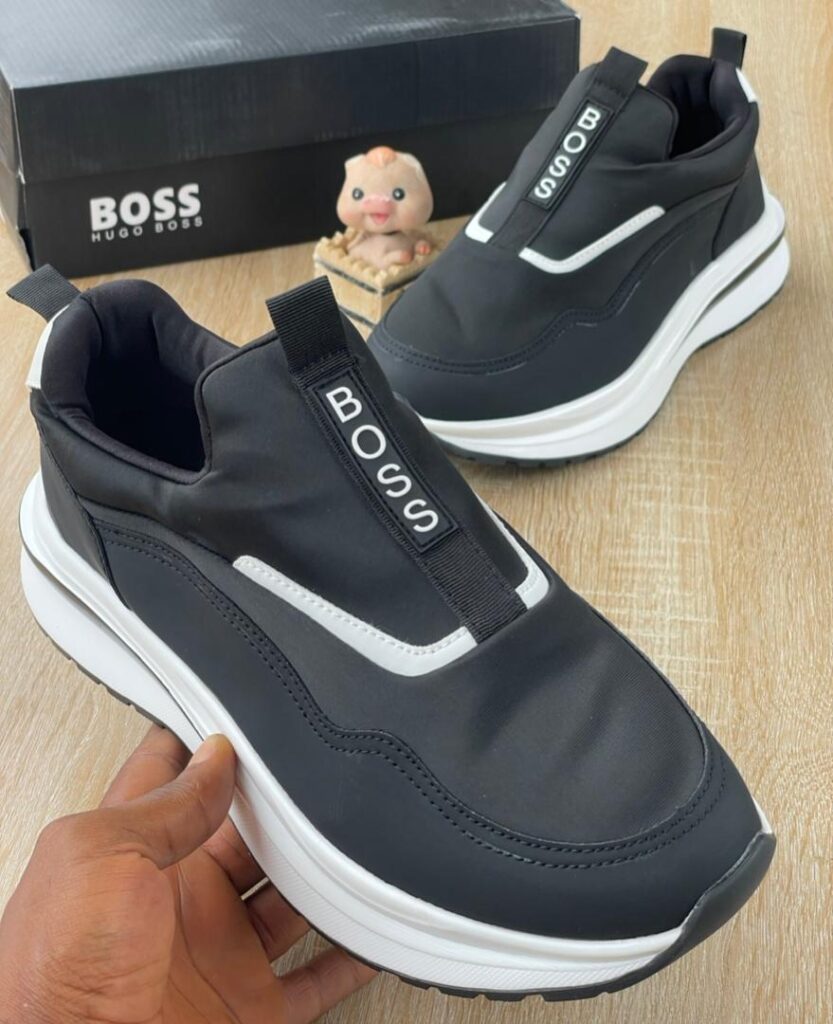 Men’s Black Boss-Style Slip-On Sneakers