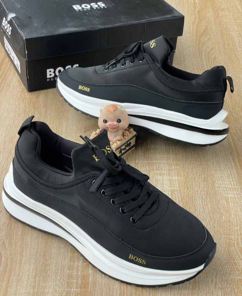 Men’s Black Boss-Style Sneakers