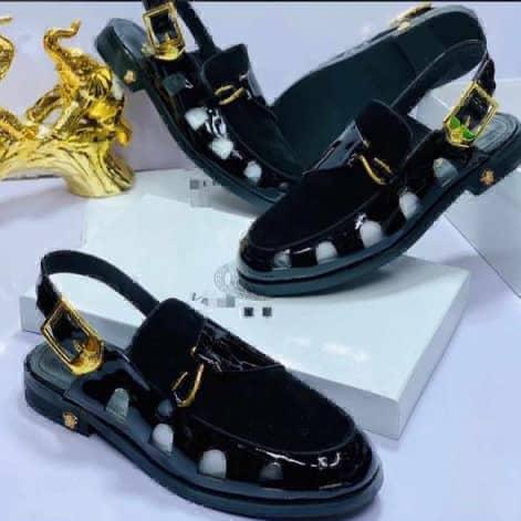 Men’s Black Cutout Sandals