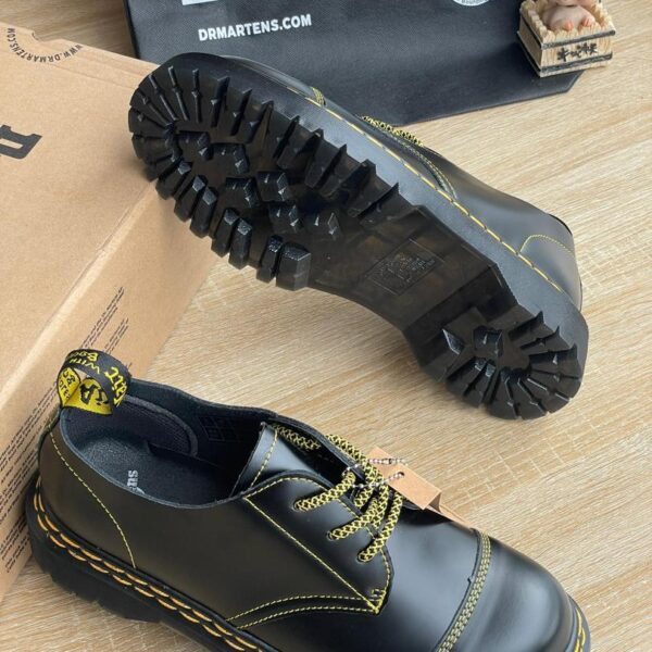 Men’s Black Double-Stitch Platform Oxford Shoes