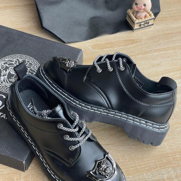 Men’s Black High-Sole Leather Shoes