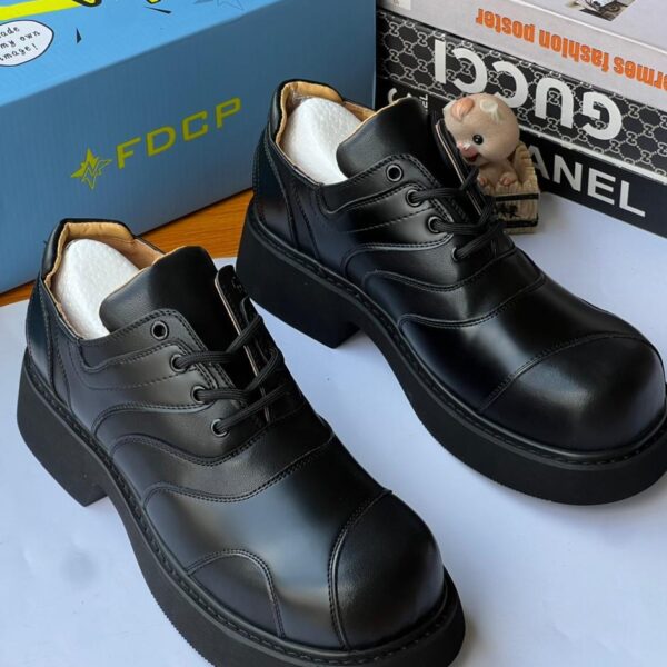 Men’s Black High-Sole Platform Shoes