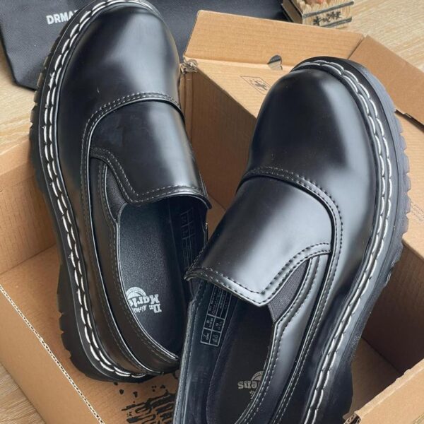 Men’s Black Leather Slip-On Shoes