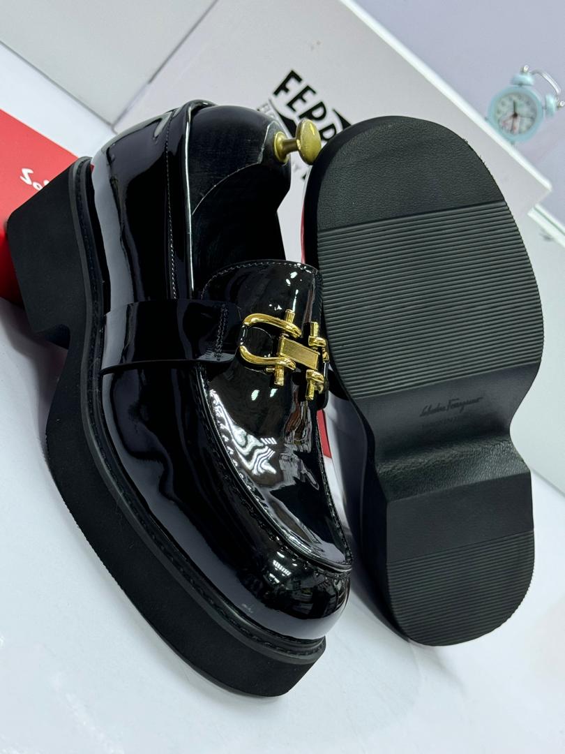 Men’s Black Patent Leather Platform Loafers Men’s Black Patent Leather Platform Loafers