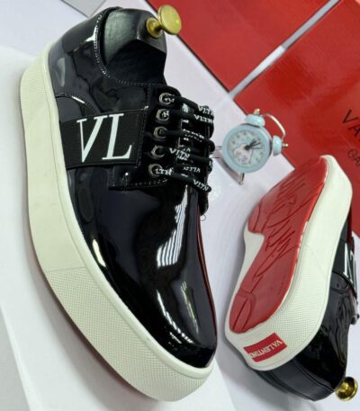 Men’s Black Patent Leather Sneakers