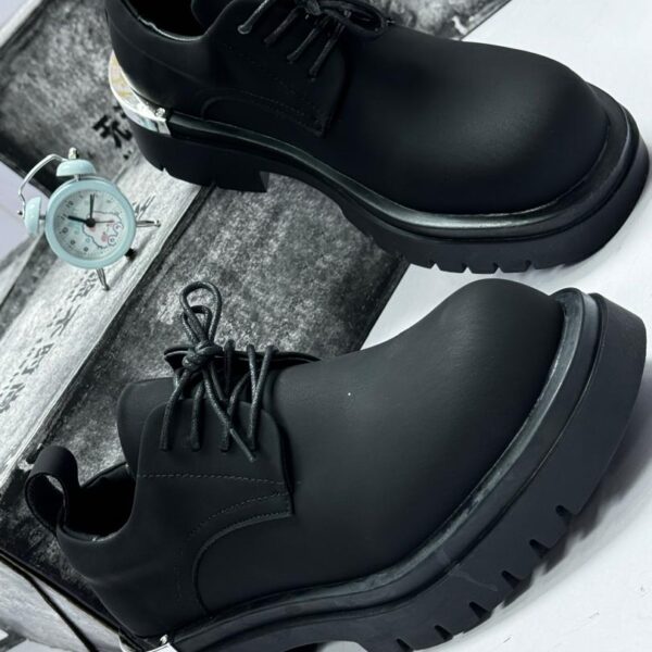 Men’s Black Platform Derby Shoes
