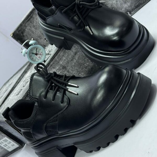 Men’s Black Platform Derby Shoes