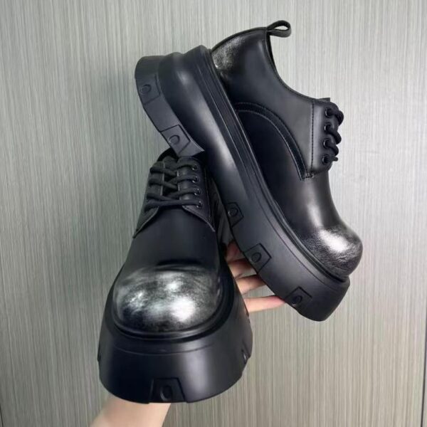 Men’s Black Platform Lace-Up Shoes