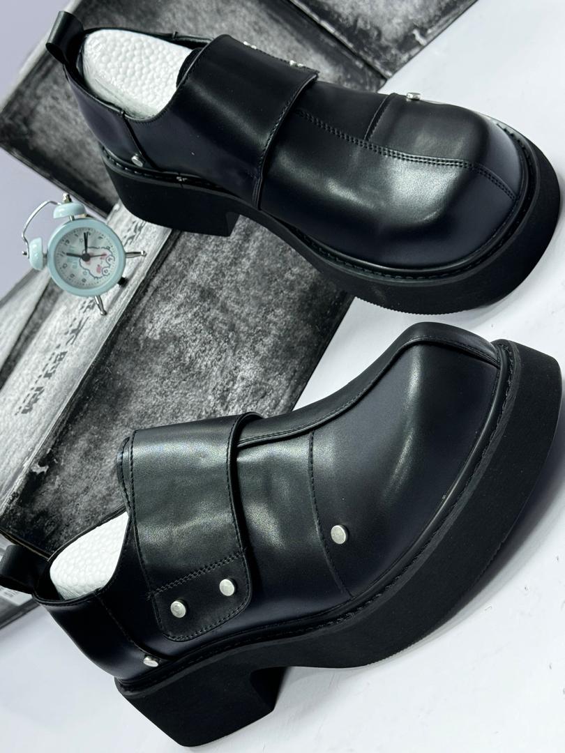 Men’s Black Platform Leather Loafers Men’s Black Platform Leather Loafers