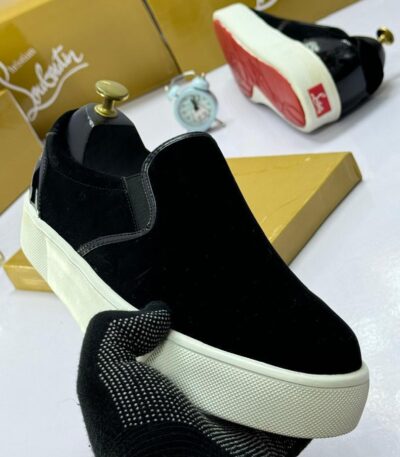Men’s Black Suede Slip-On Sneakers