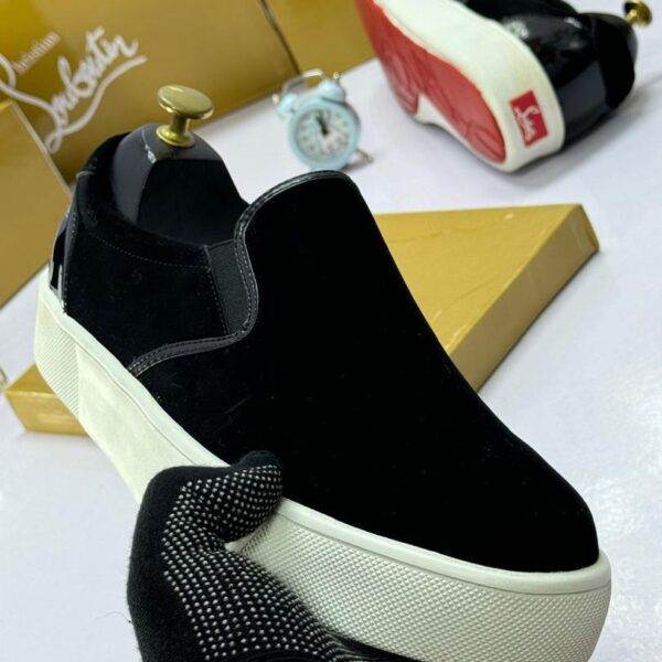 Men’s Black Suede Slip-On Sneakers