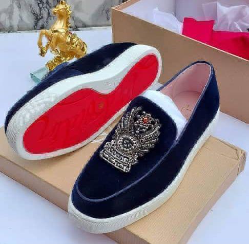 Men’s Black Velvet Slip-On Sneakers