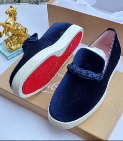 Men’s Blue Suede Braided Loafers
