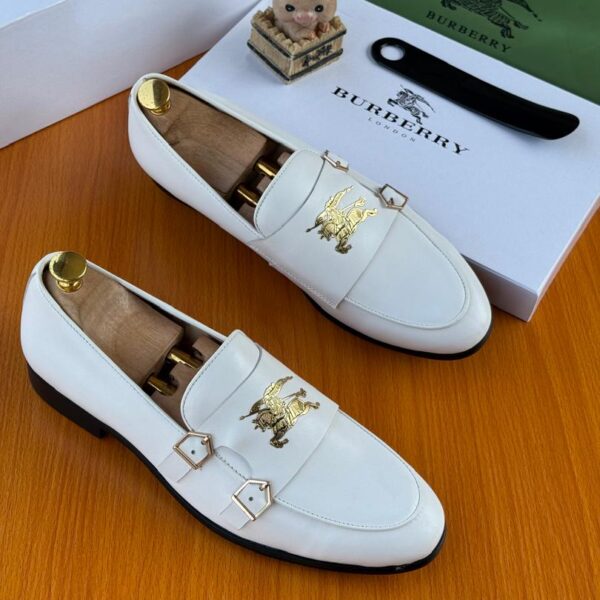 Men’s White Double Monk Strap Loafers
