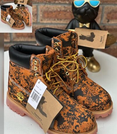 Timberland Men’s Black & Orange Camouflage Boots