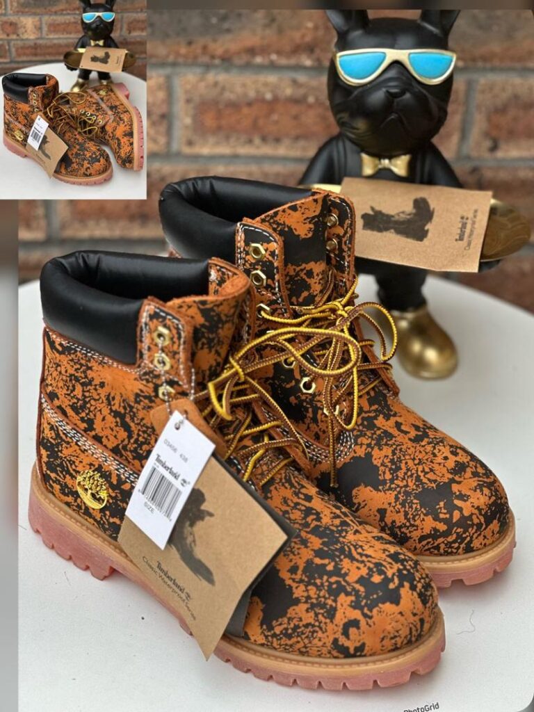 Timberland Men’s Black & Orange Camouflage Boots