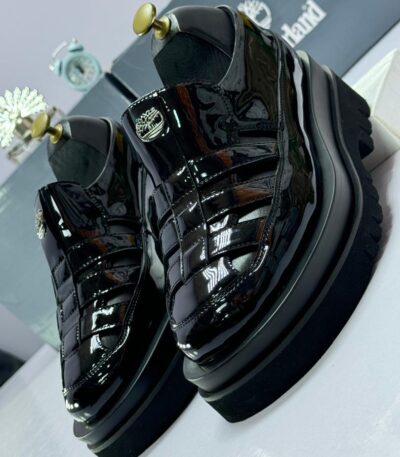 Timberland Men’s Black Patent Leather Platform Loafers