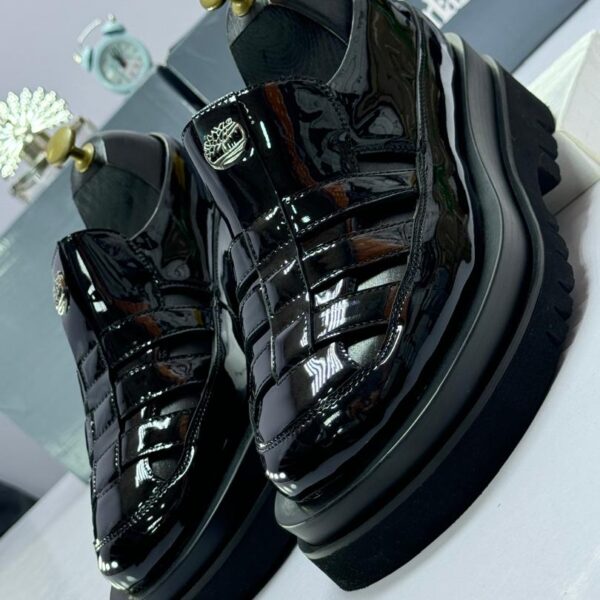 Timberland Men’s Black Patent Leather Platform Loafers