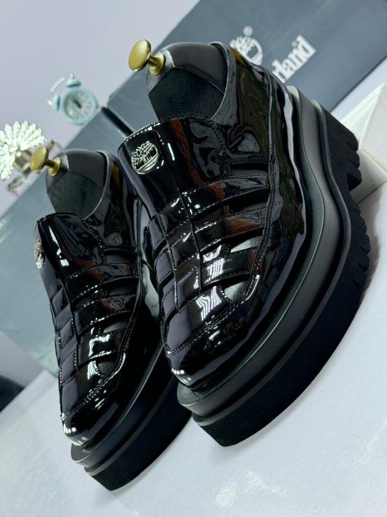 Timberland Men’s Black Patent Leather Platform Loafers