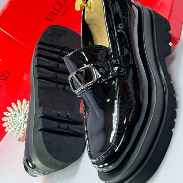 Valentino-Inspired Men’s Patent Leather Platform Loafers