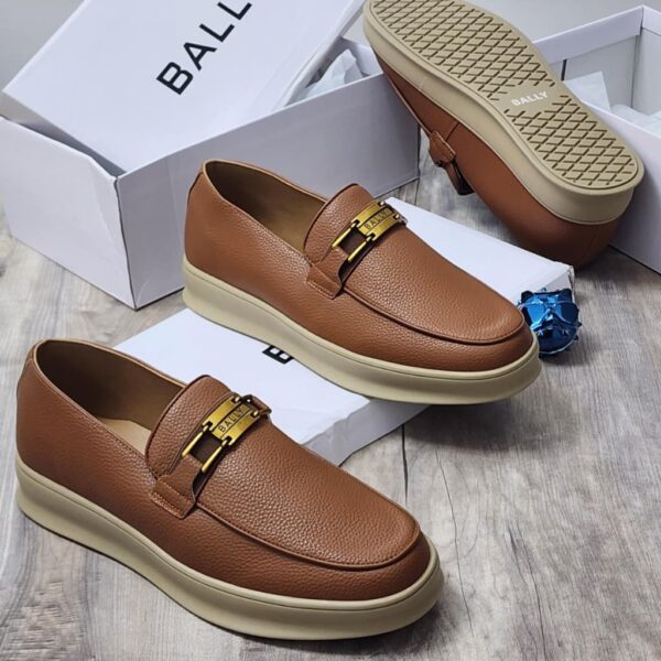 Bally Brown Coffee Matte Leather Loafers