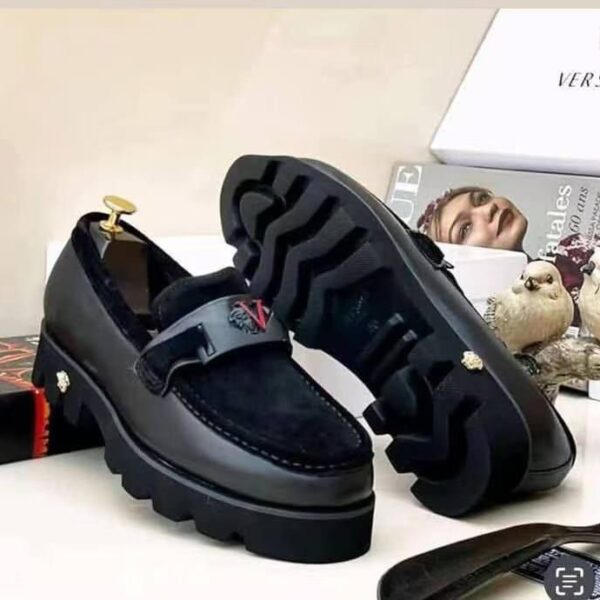 Black Chunky Sole Loafers