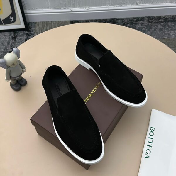Santoni Navy Blue Suede Loafers