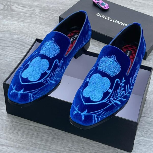 Dolce & Gabbana Blue Velvet Loafers