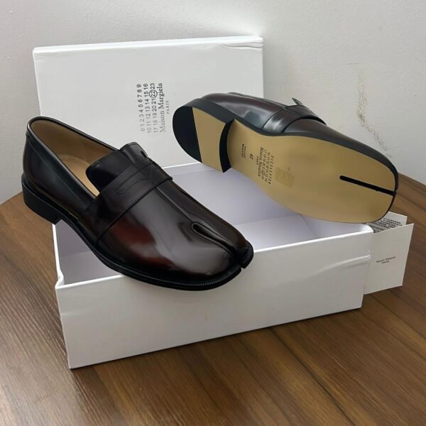 Maison Margiela Tabi Burgundy Leather Loafers