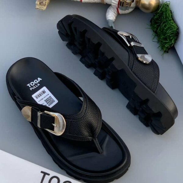 Men’s Black Chunky Lug Sole Sandals