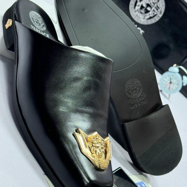 Men’s Black Leather Half Shoes