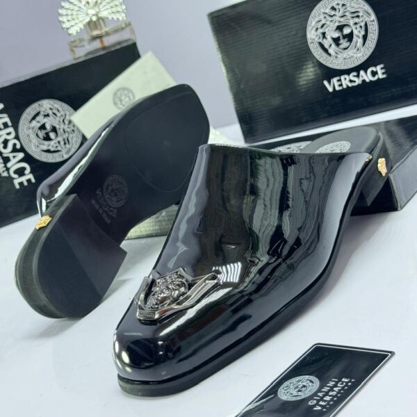 Men’s Black Patent Leather Half Shoes
