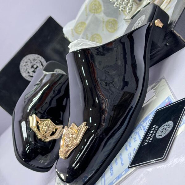 Men’s Black Patent Leather Half Shoes