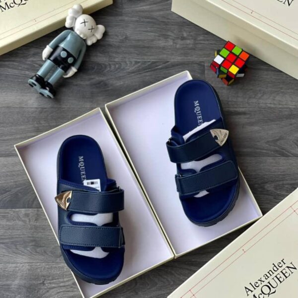 Men’s Blue Double-Strap Slides
