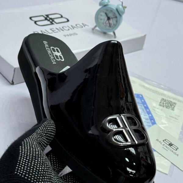 Men’s Black Patent Leather Half Shoes