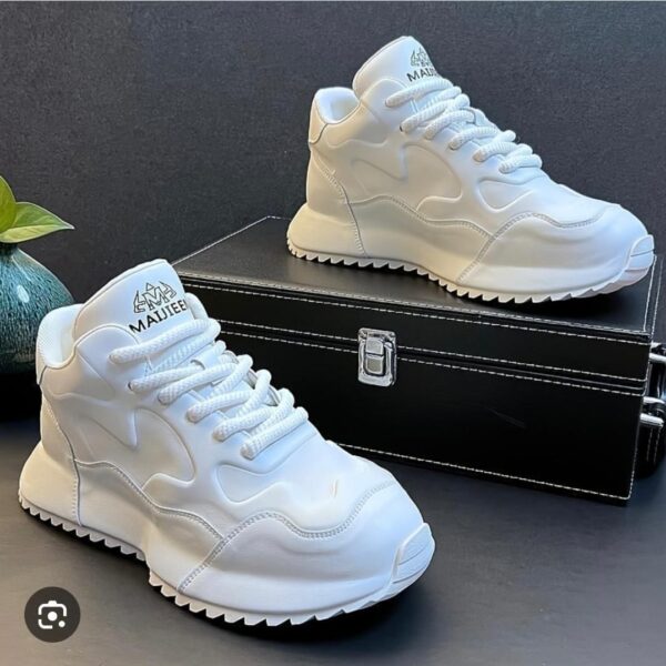 Men’s White Chunky Platform Sneakers