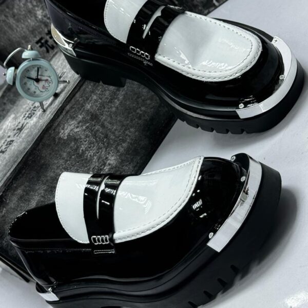 Modern Black and White Leather Men’s Shoes