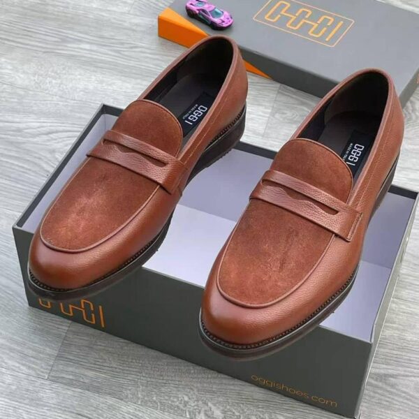 Oggi Men’s Brown Leather and Suede Loafers