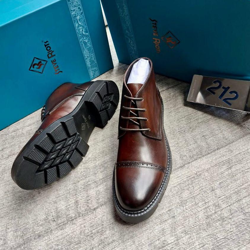 Steve Riot Brown Leather Gentlemen’s Boots Steve Riot Brown Leather Gentlemen’s Boots