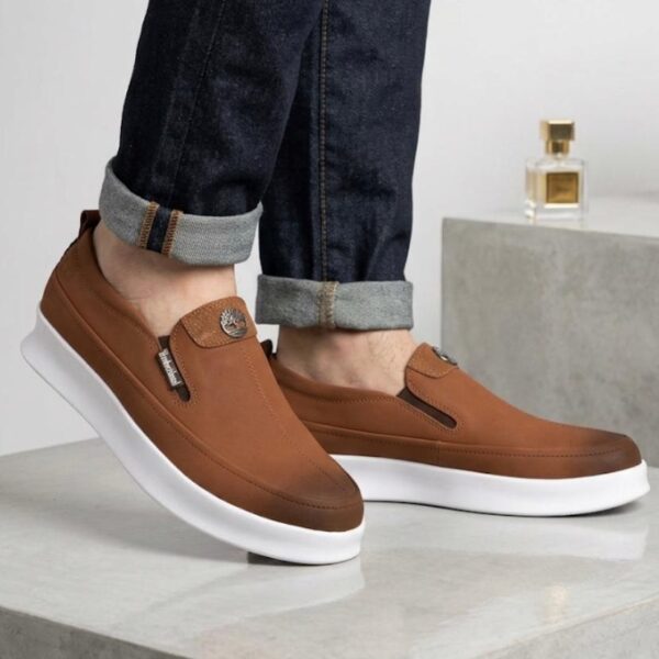 Timberland Brown Leather Casual Slip-On Shoes