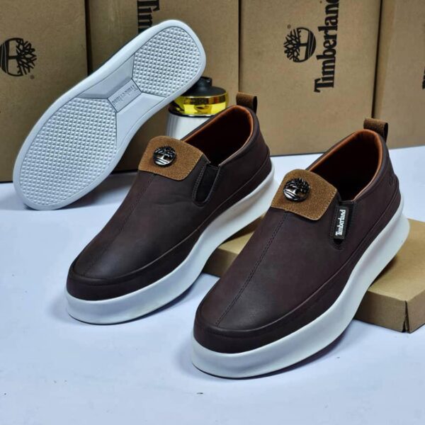 Timberland Brown Leather Slip-On Shoes
