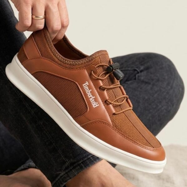 Timberland Brown Mesh and Leather Sneakers