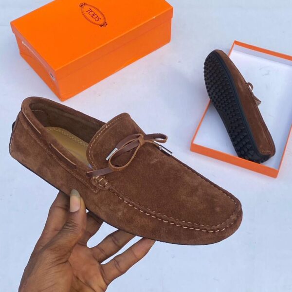Tod’s Cognac Suede Lace-Up Moccasin Driving Loafers
